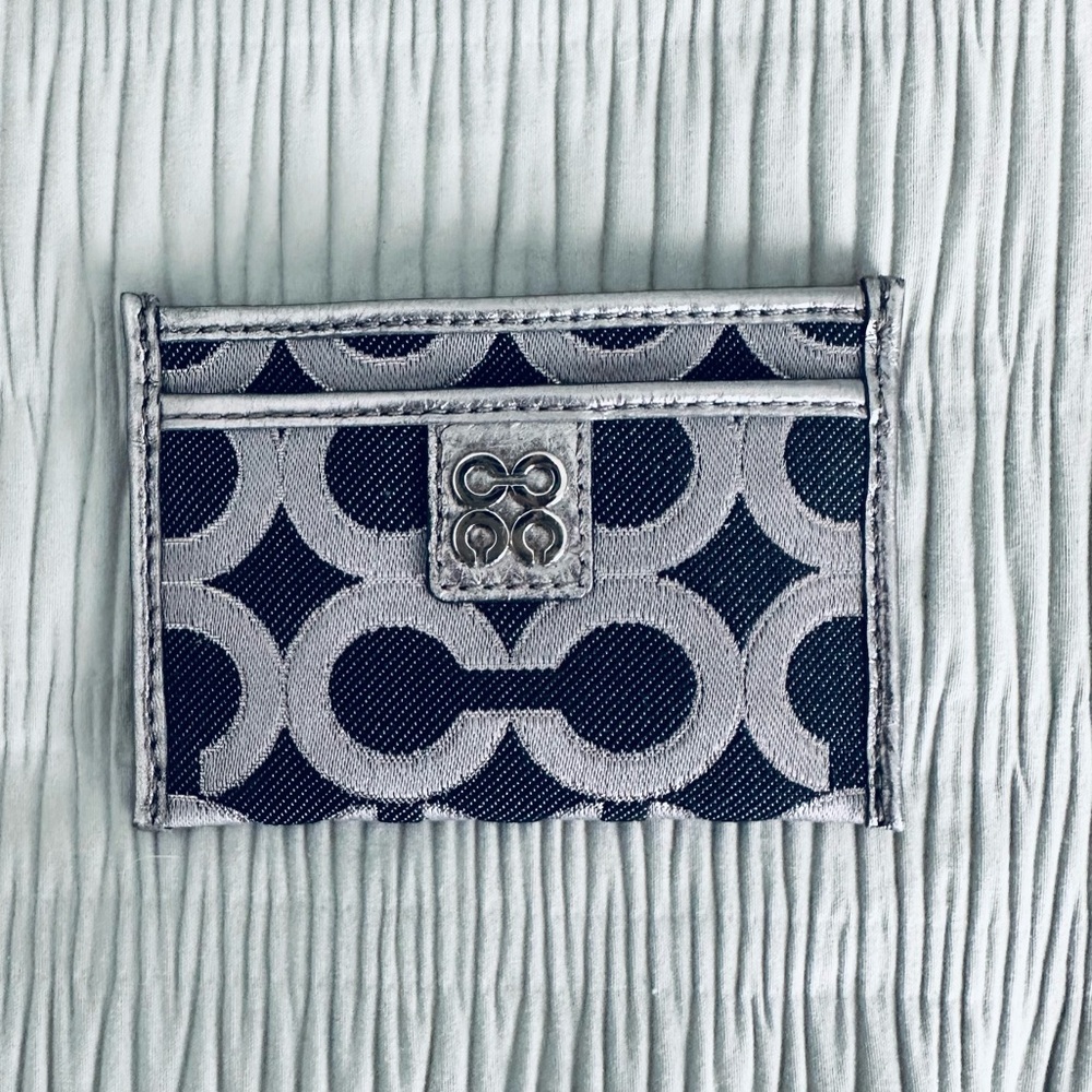 Coach Logo Cardholder / Black & Silver